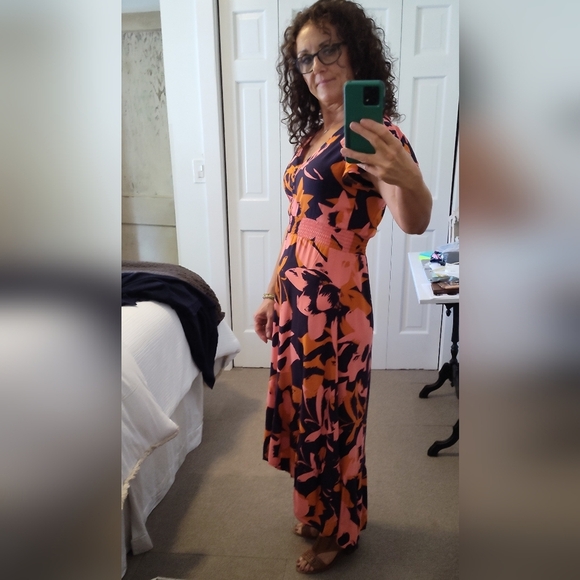 Anthropologie Abel The Label Women's Floral High Lo Dress | Short Sleeve | Small - Picture 5 of 5